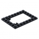 LEGO lapos elem 6×8 csapóajtókeret, fekete (92107)